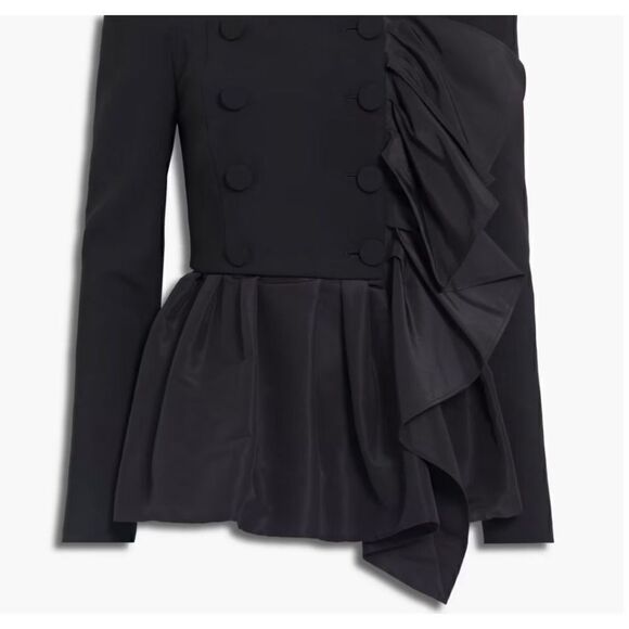 Carolina Herrera Off the Shoulder Ruffled Wool Blend Peplum Top NWT Size 10 - Picture 2 of 9